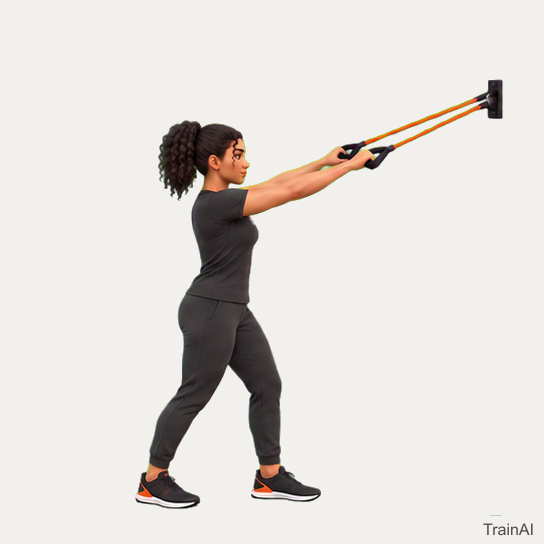 Standing band rear-delt row · TrainAI
