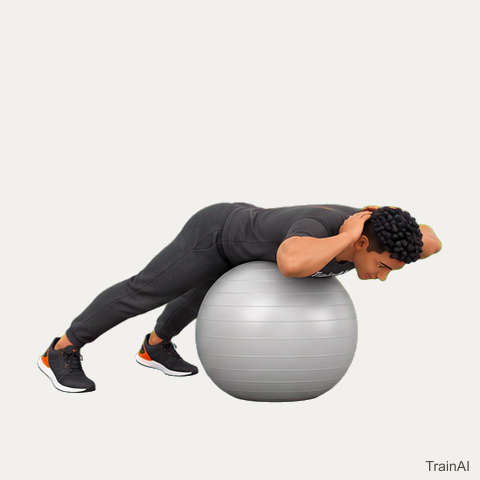 Stability-ball back extension · TrainAI