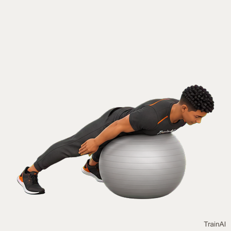 Stability-ball back extension with rotation · TrainAI