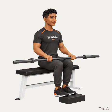 Seated barbell calf raise · TrainAI