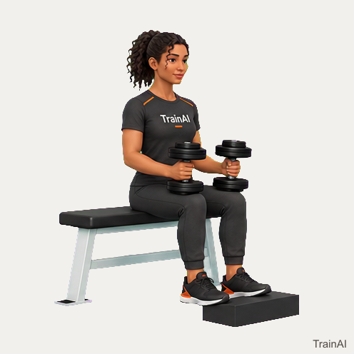 Seated dumbbell calf raise · TrainAI