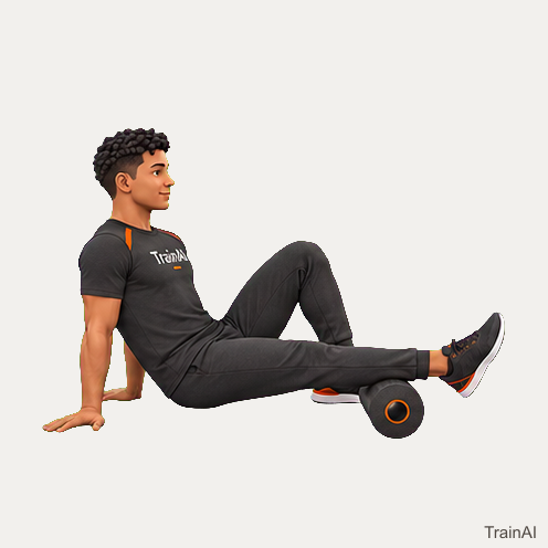 Foam-roller single-leg seated shoulder support · TrainAI