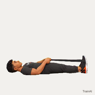 Supine hamstring strap stretch · TrainAI