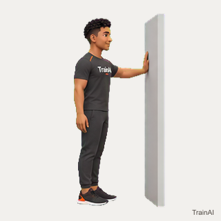 Wall-supported quadriceps stretch · TrainAI