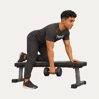 Bench-supported one-arm dumbbell row · TrainAI
