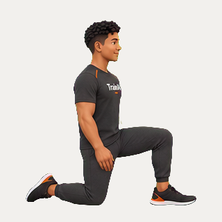 Half-kneeling hip-flexor stretch · TrainAI
