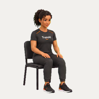 Seated figure-four stretch · TrainAI