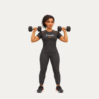 Standing dumbbell shoulder press · TrainAI