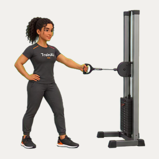 Standing single-arm cable row · TrainAI