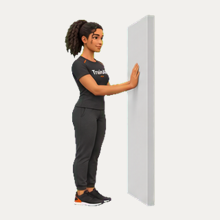 Wall-supported calf raise · TrainAI