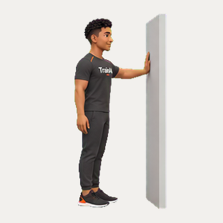 Wall-supported quadriceps stretch · TrainAI