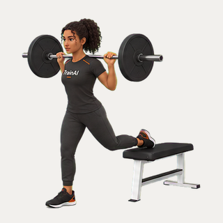 Barbell rear-foot-elevated split squat · TrainAI