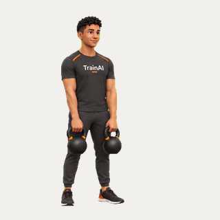 Alternating kettlebell hang clean · TrainAI
