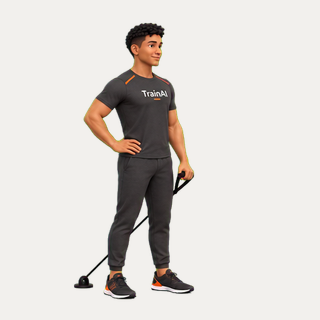 Single-arm band front raise · TrainAI