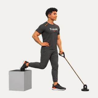 Single-hand band rear-foot-elevated split squat · TrainAI