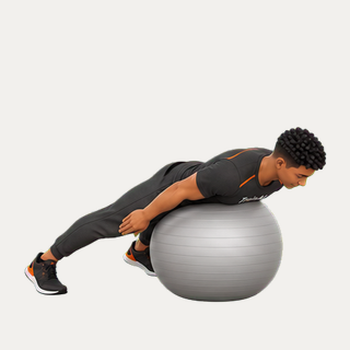 Stability-ball back extension with rotation · TrainAI