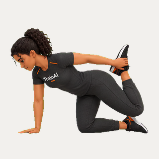 Quadruped quadriceps stretch · TrainAI