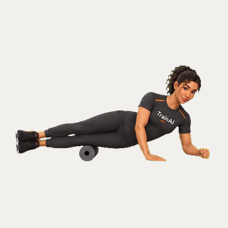 Stacked-leg outer-thigh foam roll · TrainAI