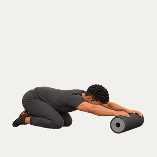 Kneeling foam-roller lat stretch · TrainAI