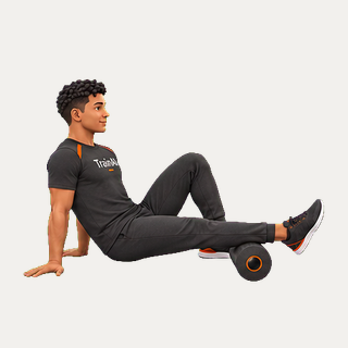Foam-roller single-leg seated shoulder support · TrainAI