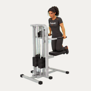 Machine-assisted chest dip · TrainAI