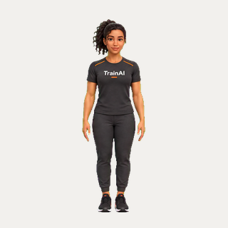 Astride jumps with shoulder-height arms · TrainAI