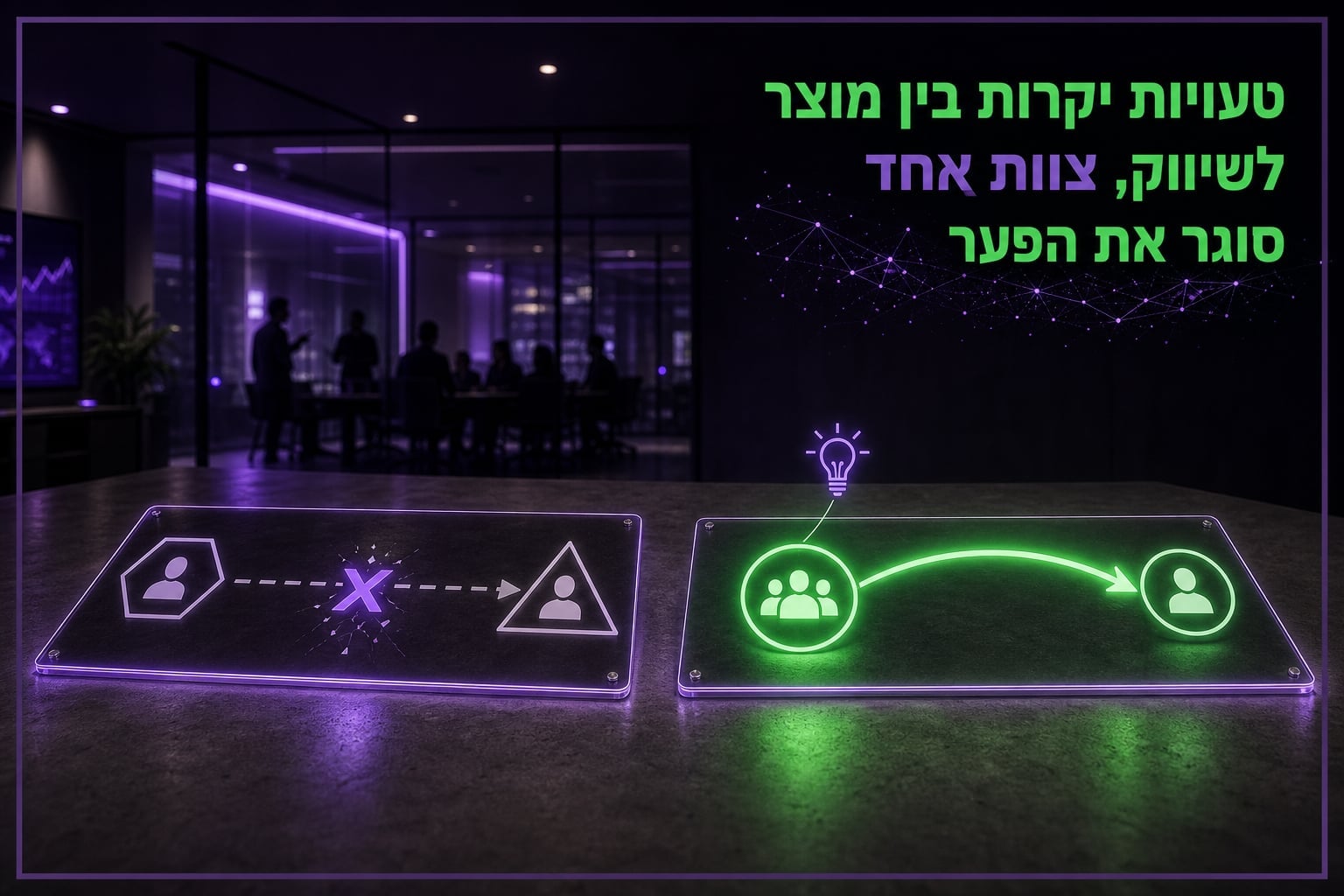 הטעויות היקרות שנופלות בין מוצר לשיווק, וצוות אחד שסוגר את הפער