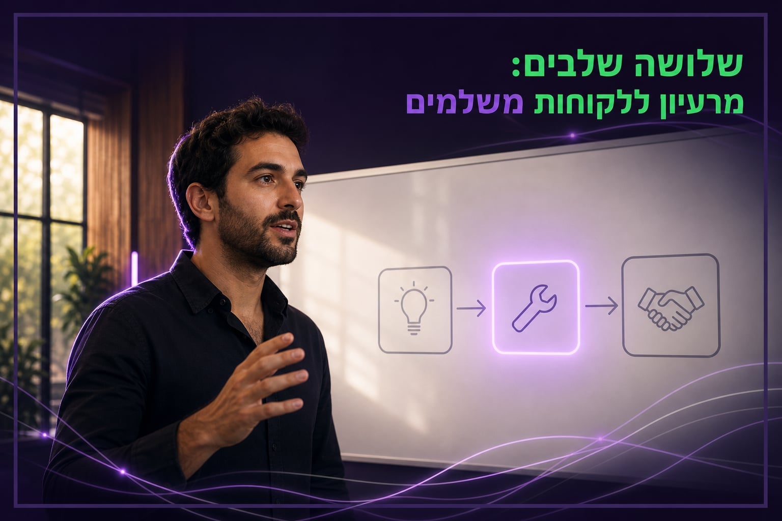 שלושה שלבים שמובילים מרעיון ללקוחות משלמים, בלי לבזבז חודשים על הדבר הלא נכון