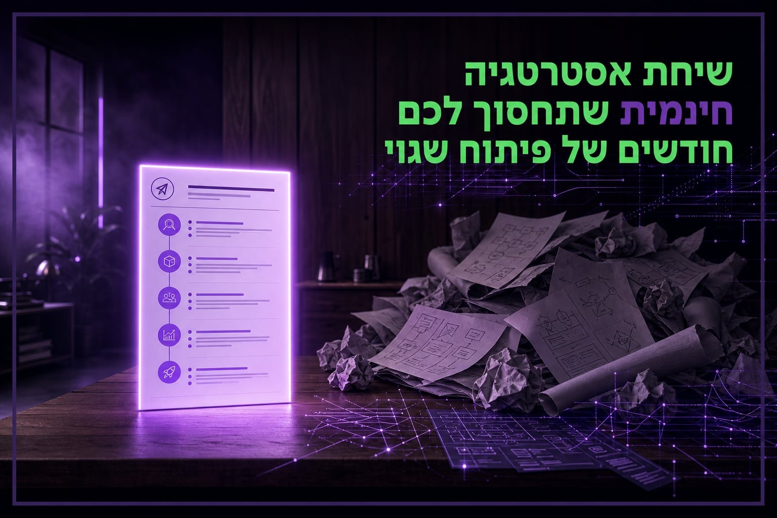 שיחת האסטרטגיה החינמית שחוסכת לכם חודשים של פיתוח לא נכון