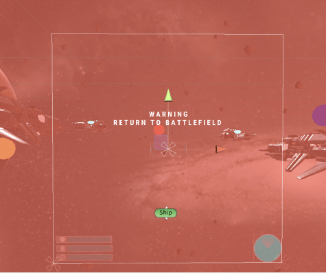 The out of bounds prompt on the player's UI canvas.