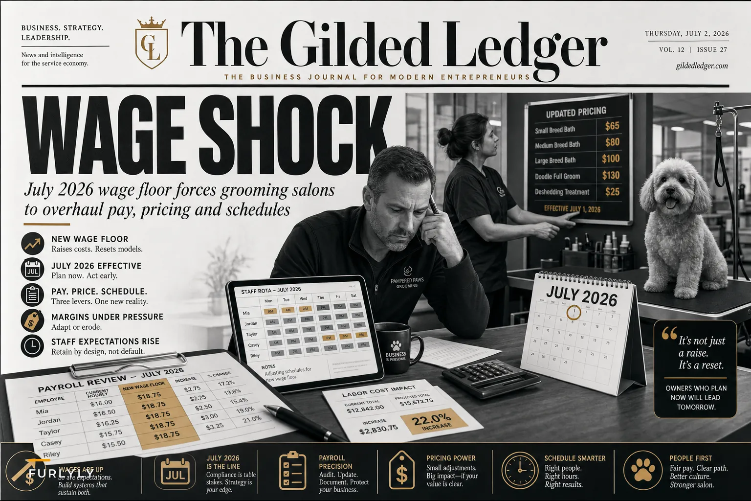 July 2026 Minimum Wage Hikes: Practical Pay, Pricing and Scheduling Moves for Grooming Salons