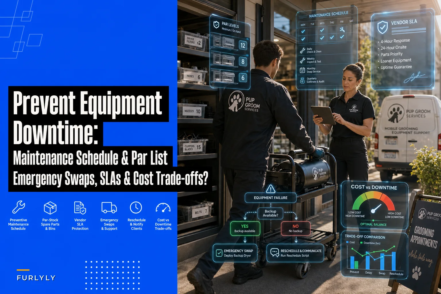 Prevent Equipment Downtime: A Maintenance Schedule, Spare‑Parts Par and Emergency Swap Plan for Grooming Salons