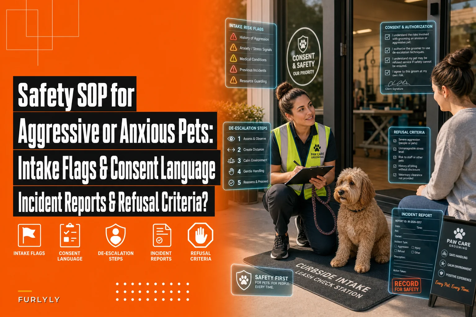 Safety SOP for Aggressive or Anxious Pets: Intake Flags, Consent Language and Incident Reports