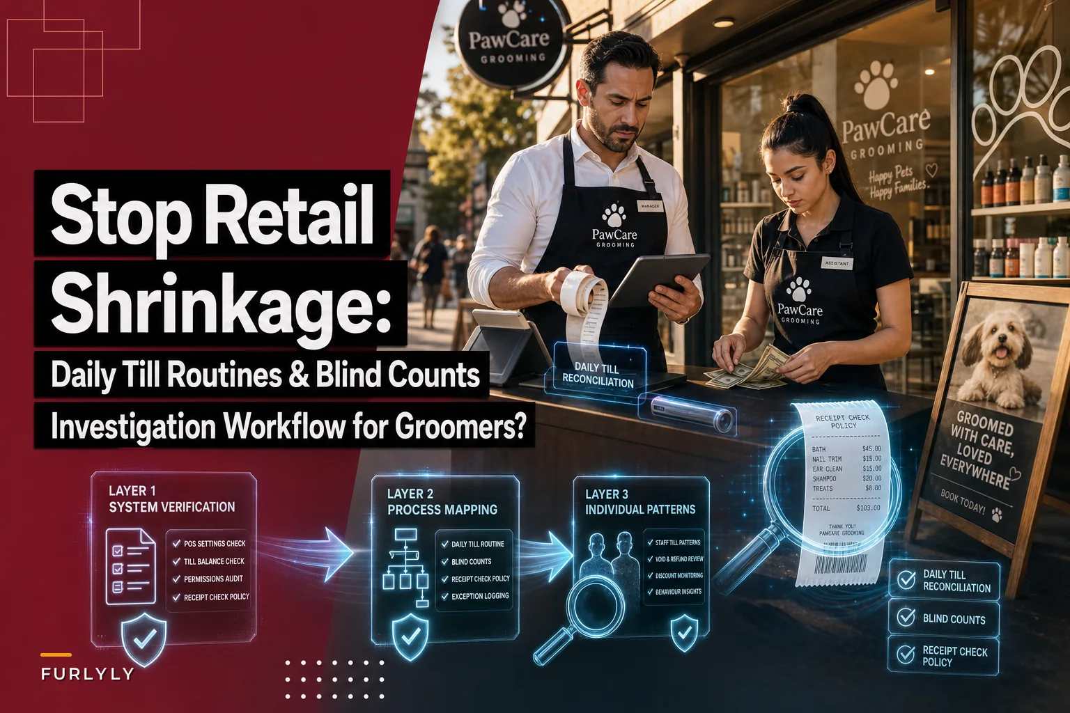 Stop Retail Shrinkage Eating Your Margins: Daily Till Routines, Blind Counts and an Investigation Workflow for Groomers