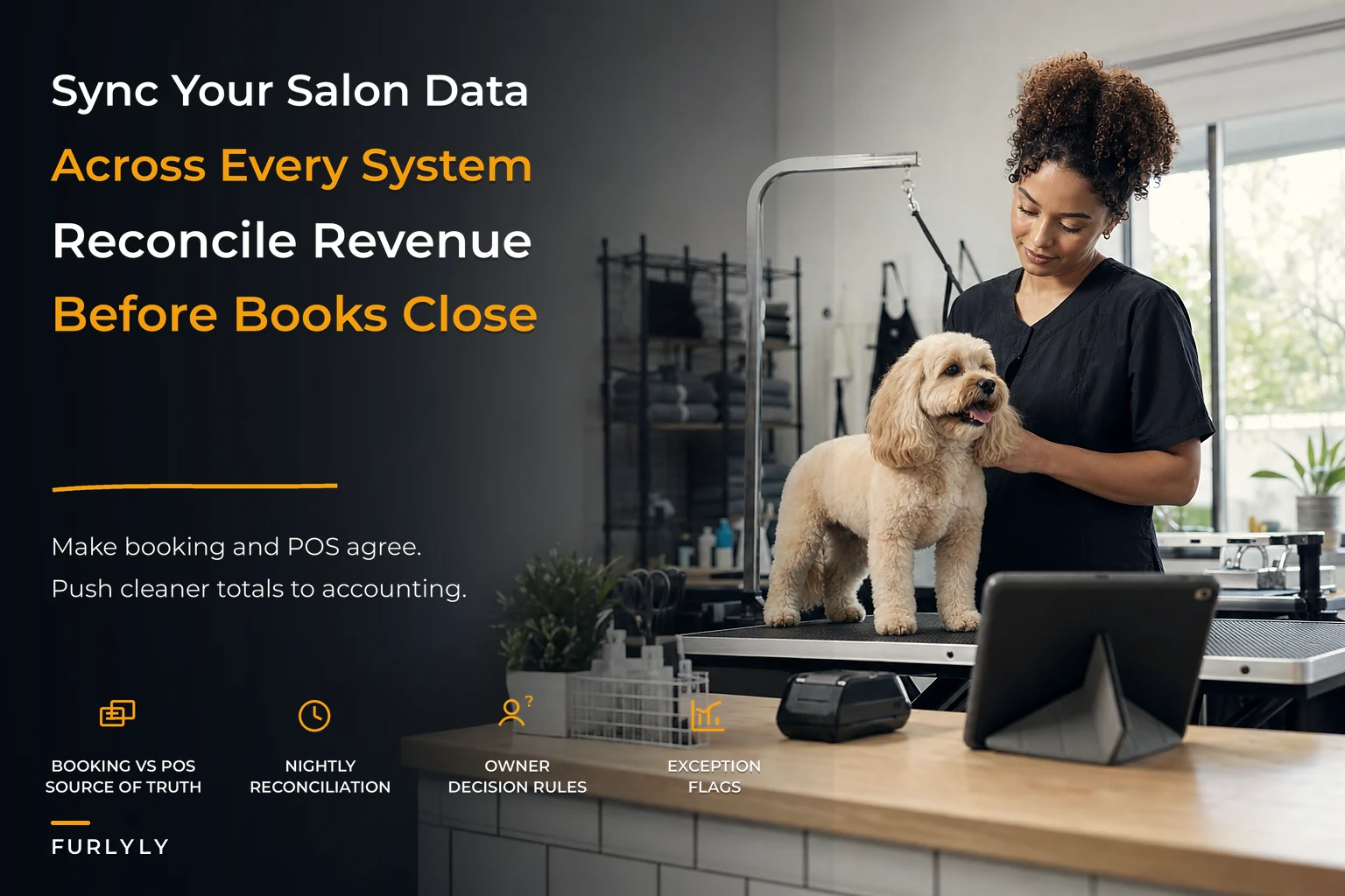 Sync POS, Booking, Payroll and Accounting for Small Salons