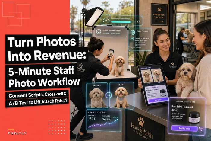 Turn Before/After Photos into Sales: A 5‑Minute Staff Photo Workflow and A/B Test Template to Lift Attach Rates