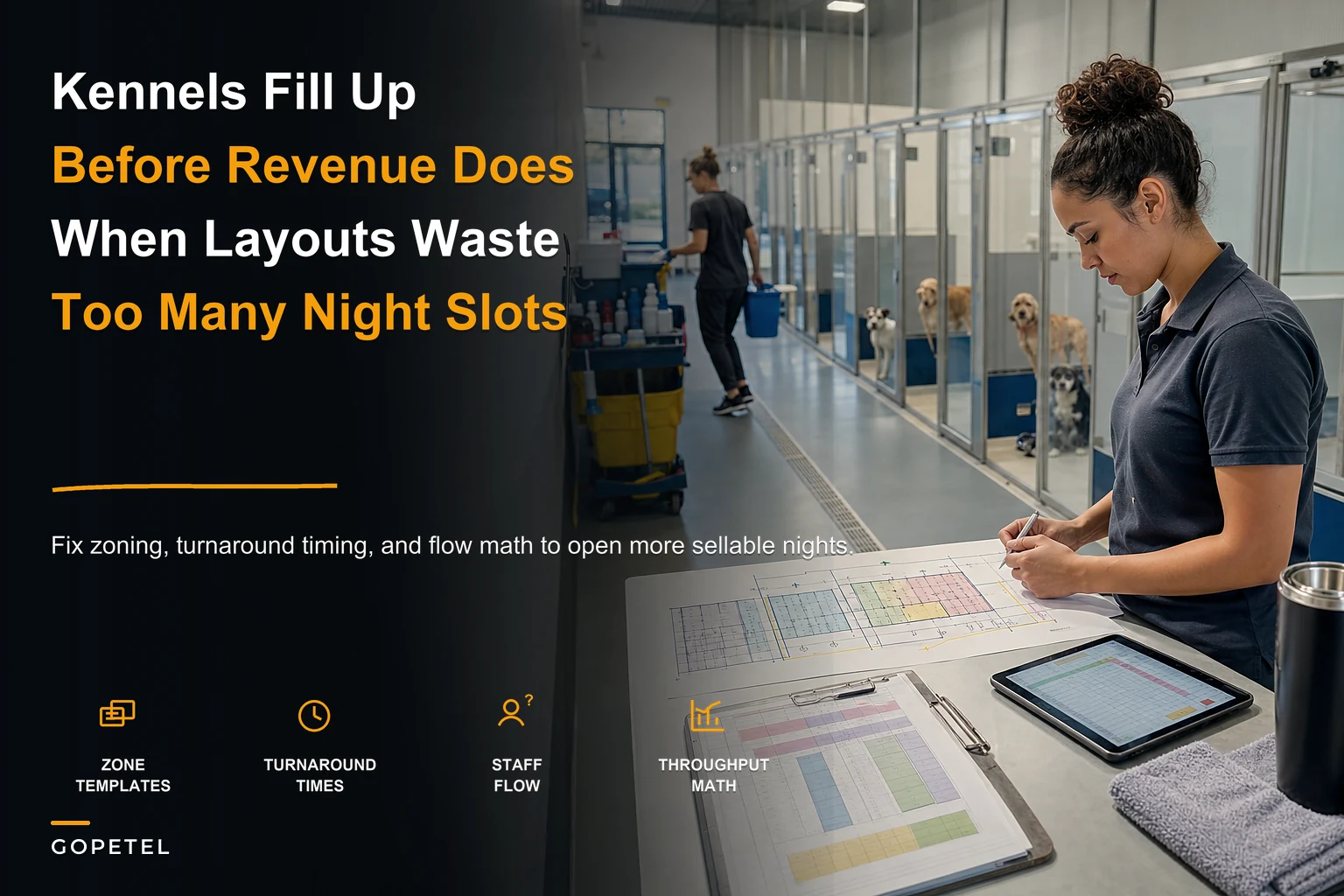 Kennel capacity bottlenecks costing nights? Zoning, layout and turnaround templates to boost throughput