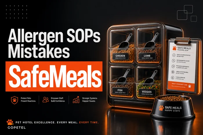 Mistakes that cause diet cross-contamination: allergen SOPs, labeling and storage rules for boarding kitchens