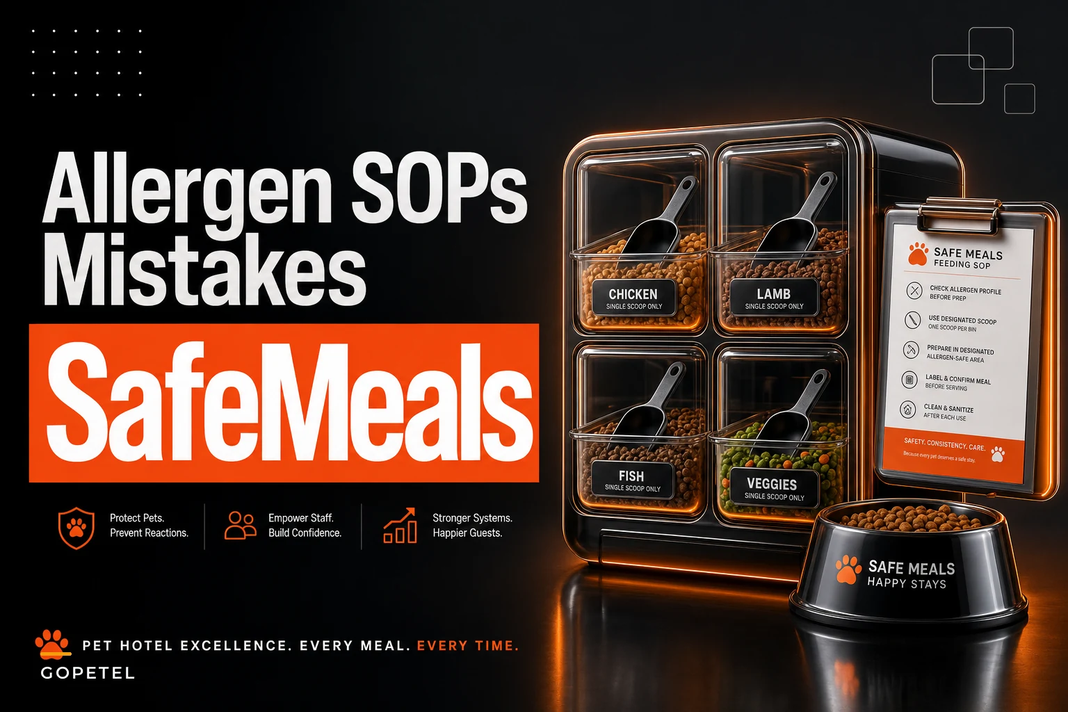 Mistakes that cause diet cross-contamination: allergen SOPs, labeling and storage rules for boarding kitchens
