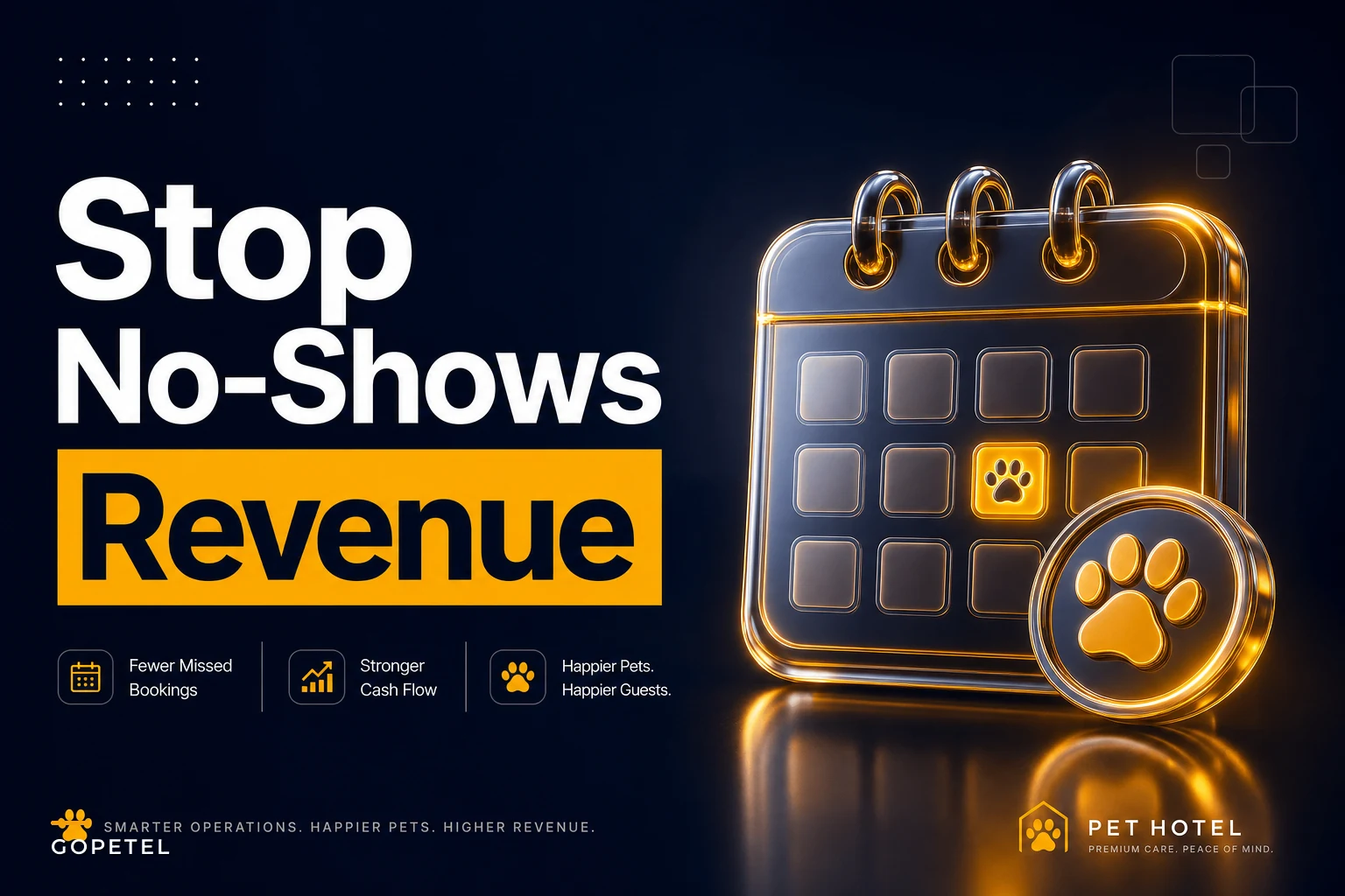 Recover revenue from no-shows: deposit, cancellation and enforcement operations for pet boarding