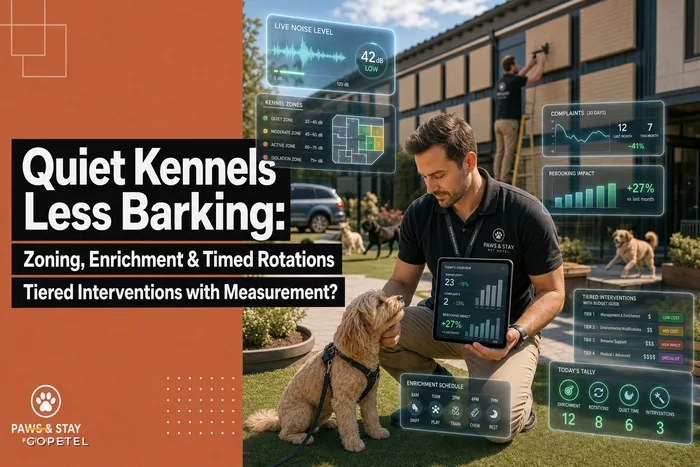 Reduce kennel barking with zoning, enrichment and measurement plans