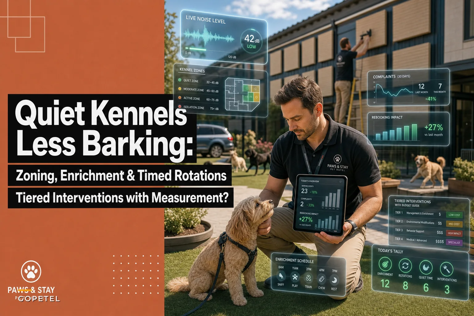 Reduce kennel barking with zoning, enrichment and measurement plans