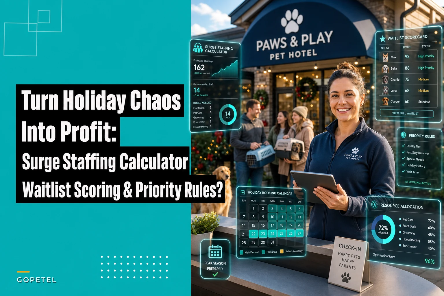 Turn Holiday Chaos Into Profit: A Surge Staffing Calculator, Waitlist Scoring Rubric and Priority Rules