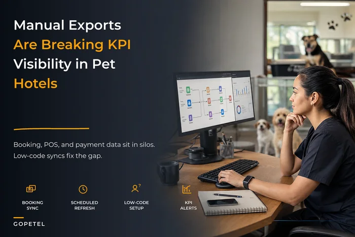 Why most pet hotels run on manual exports—and a low-code data-integration playbook to automate KPI pipelines