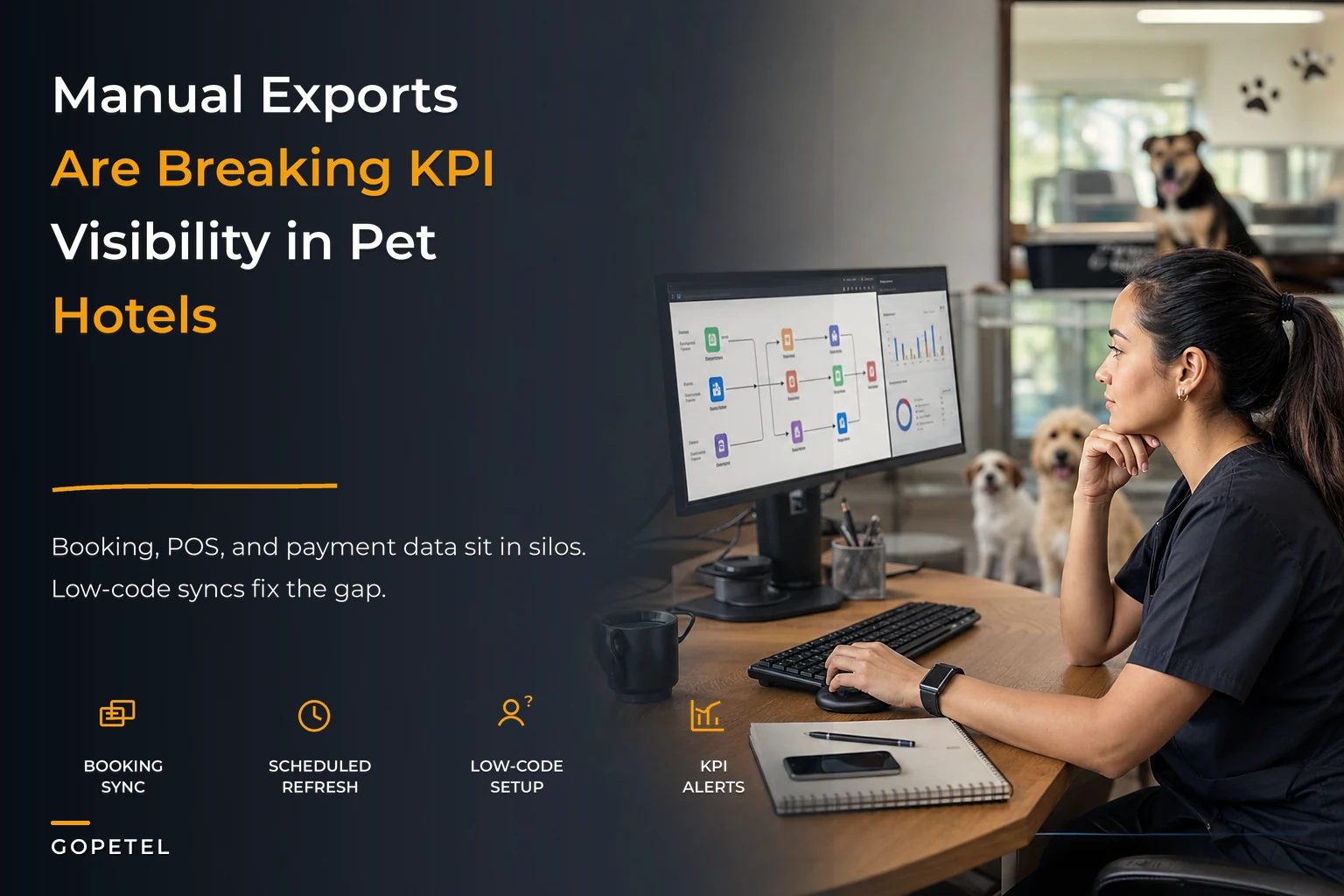 Why most pet hotels run on manual exports—and a low-code data-integration playbook to automate KPI pipelines