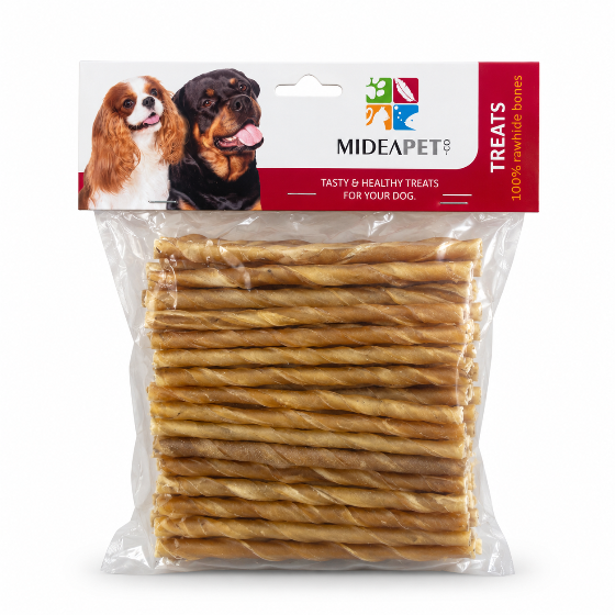 MideaPet Twisted Rawhide Sticks