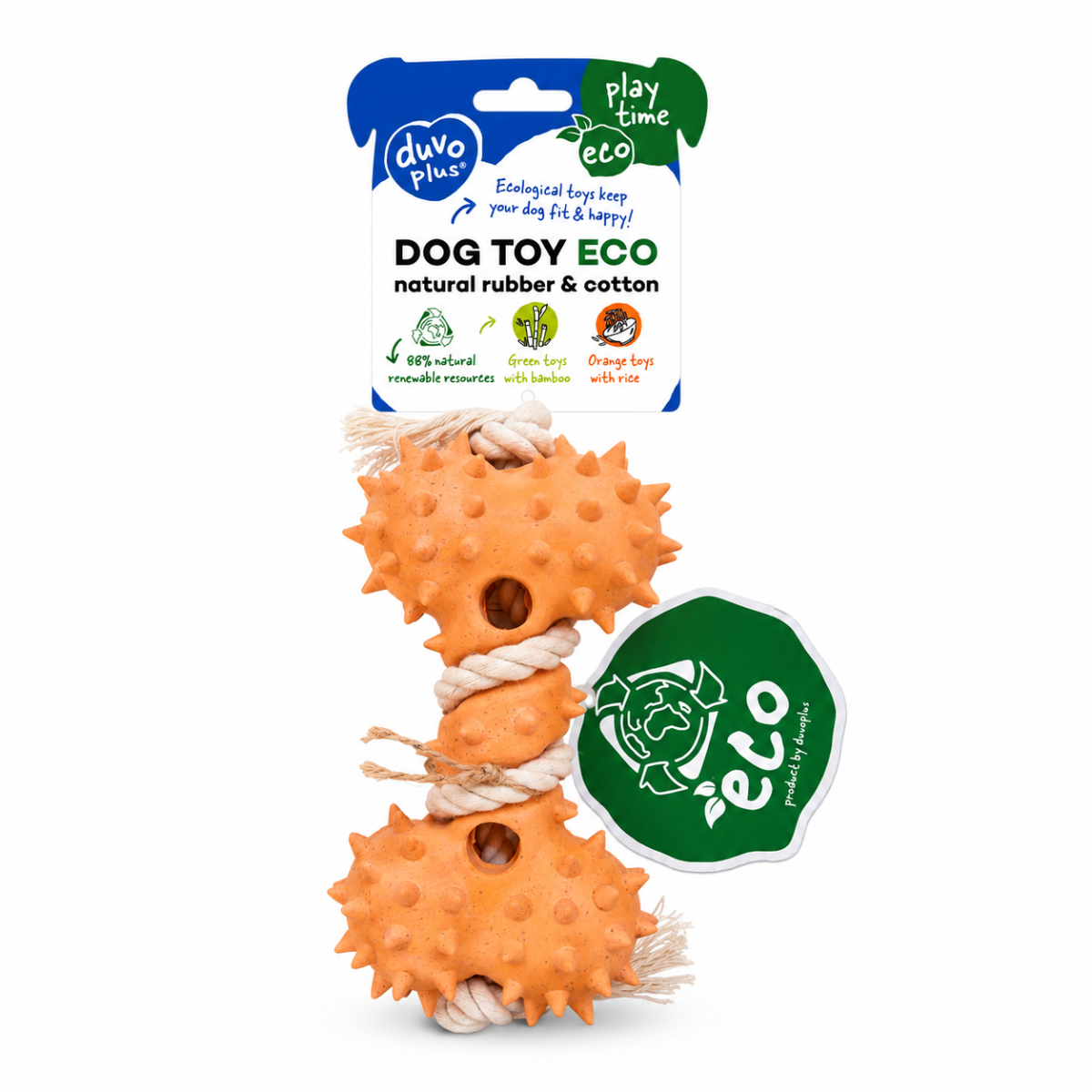 Duvo+ Eco Natural Rubber & Cotton Dog Toy thumbnail 2