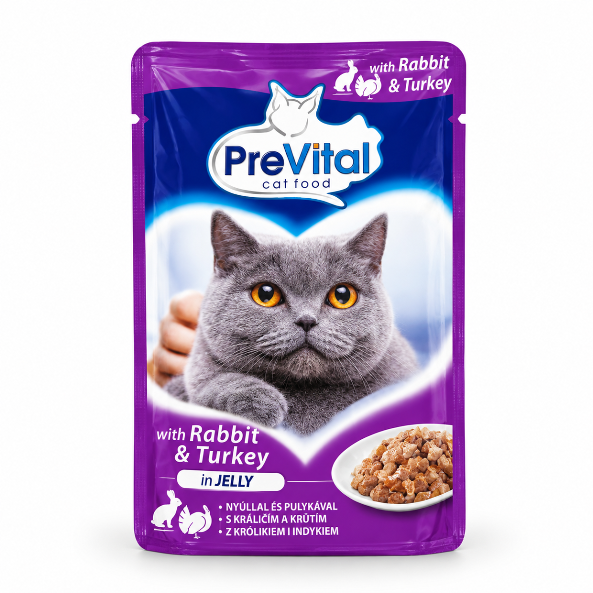 PreVital Rabbit & Turkey Wet Cat Food in Jelly