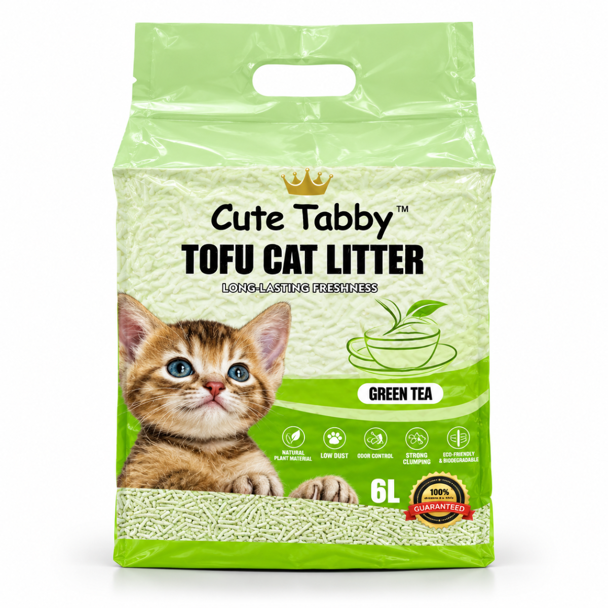 Cute Tabby Tofu Cat Litter – Green Tea