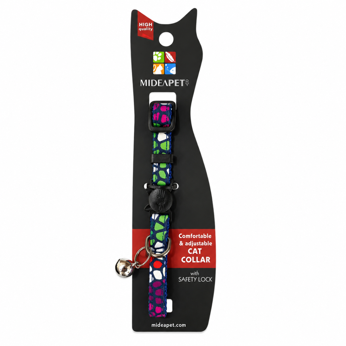 Mideapet Adjustable Cat Collar with Bell thumbnail 2
